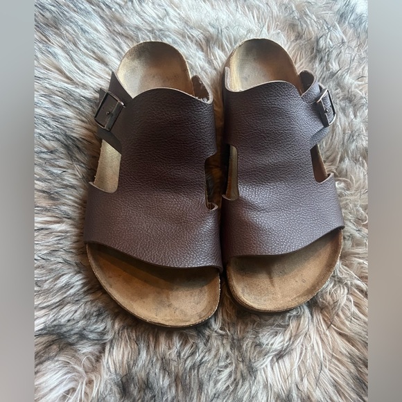 Birkis By Birkenstock Men\'s Brown Leather Sandals